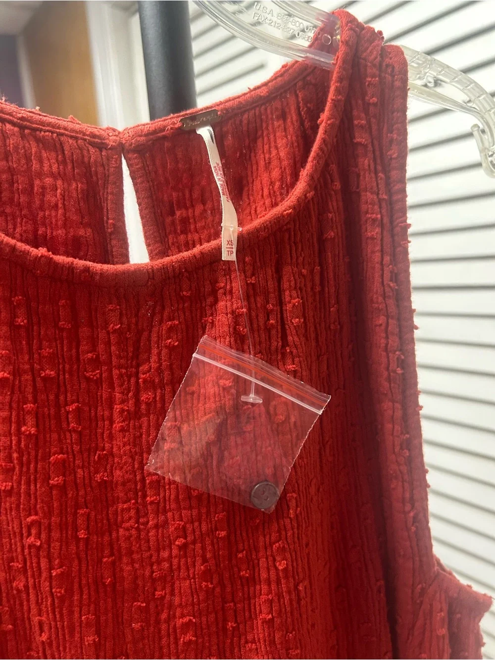 Nwot Free People Textured Swing Tank Top in rust